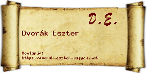 Dvorák Eszter névjegykártya